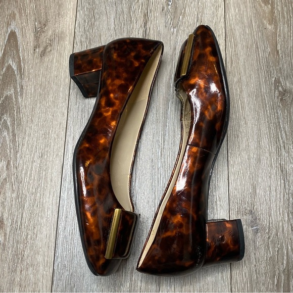 Naturalizer N5 Comfort Brown Tortoise Shell Buckle Frankee Patent Heel Size 5.5 - Picture 7 of 16